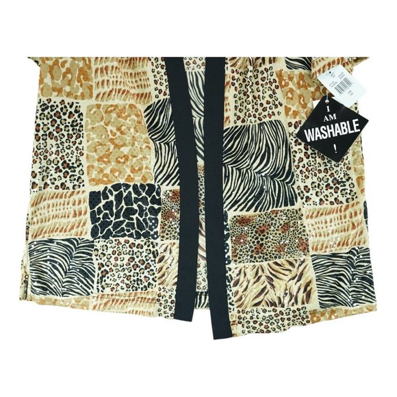 NWT Lady Dorby Women’s 16W Top Sheer Leopard Print Padded Shoulders with Sequins - Picture 5 of 5